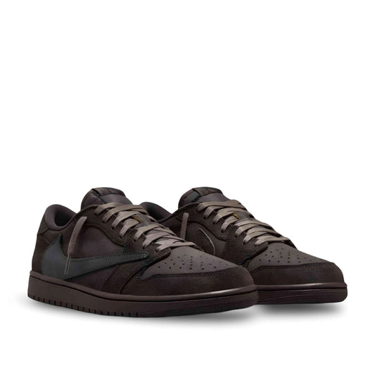 Travis Scott x Air Jordan 1 Retro Low OG SP in Velvet Brown.