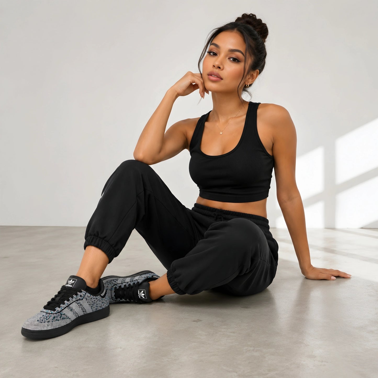 adidas Samba OG Rhinestone Black Silver Sneakers