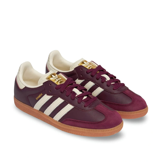 Adidas Samba OG “Maroon / Core White / Gold Metallic” (Unisex Classic)