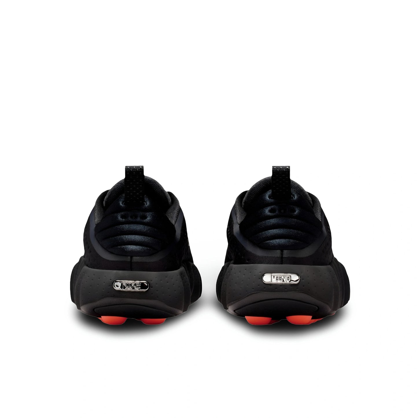 Nike Mind 002 Black Red sneakers heel view with Nike and Mind logo