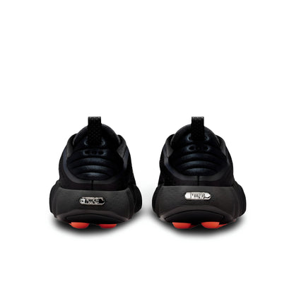 Nike Mind 002 Black Red sneakers heel view with Nike and Mind logo