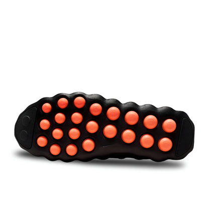Nike Mind 002 Black Red outsole with red traction pods grip design
