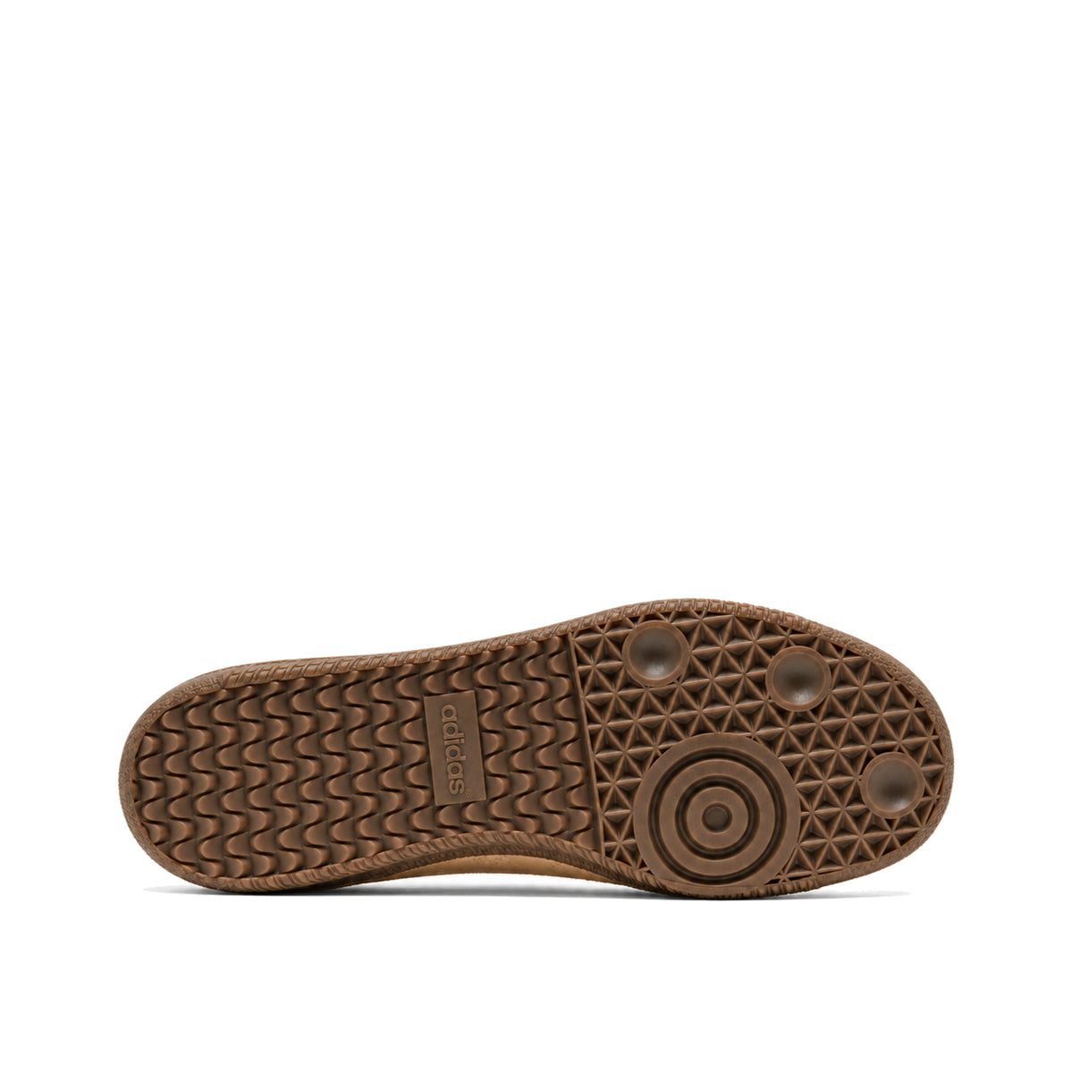 Gum outsole tread and pivot circle on the adidas Samba Jane women's shoe