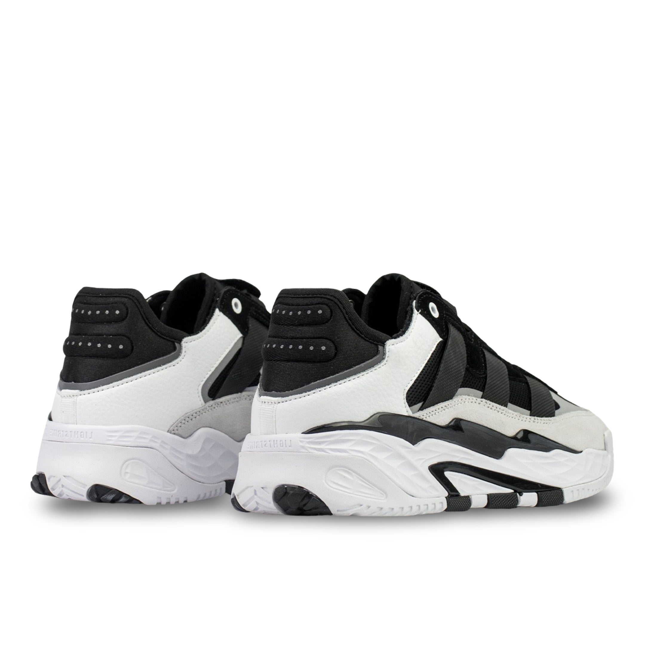 adidas originals niteball trainers in black and off white
