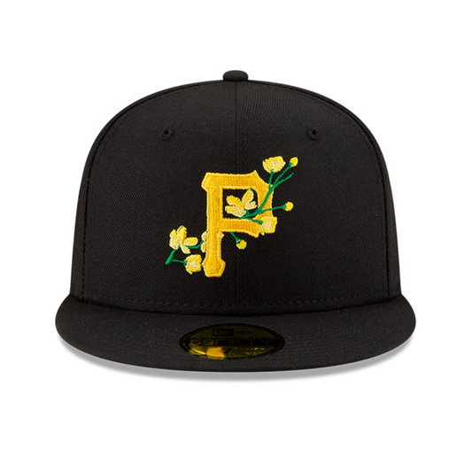 Pittsburgh Pirates MLB Side Patch Bloom Black 59FIFTY Fitted Cap