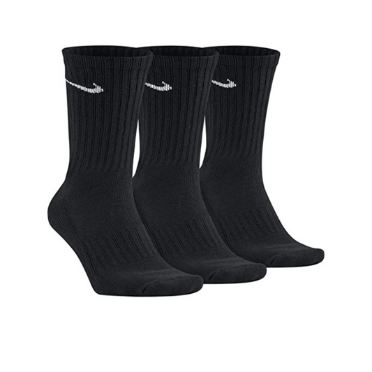 NIKE CUSHIONED CREW SOCKS X3 BLACK