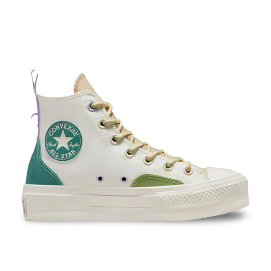 Converse All Star Lift Platform High Colorblock Overlay Algae Coast