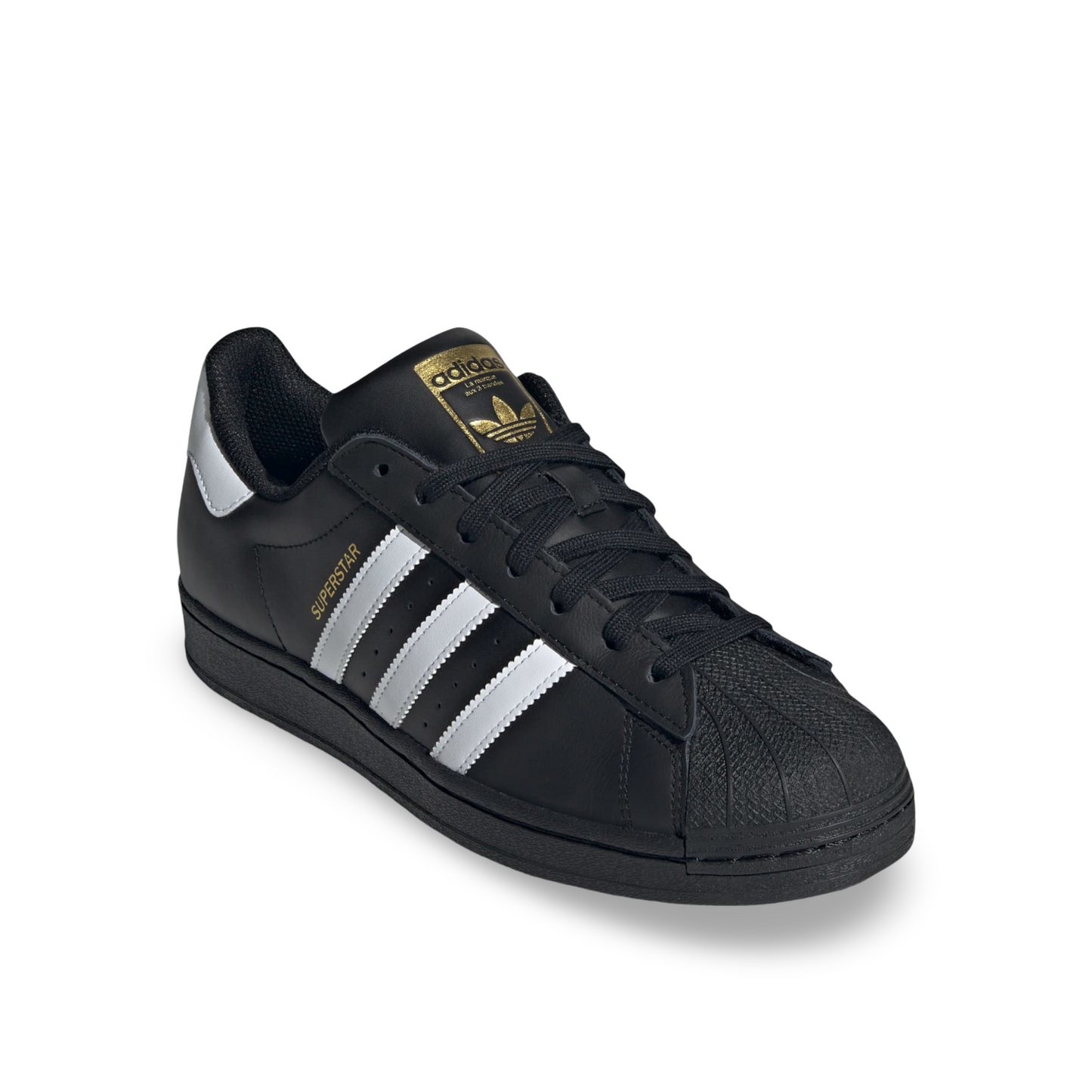 superstar adidas shose black and white