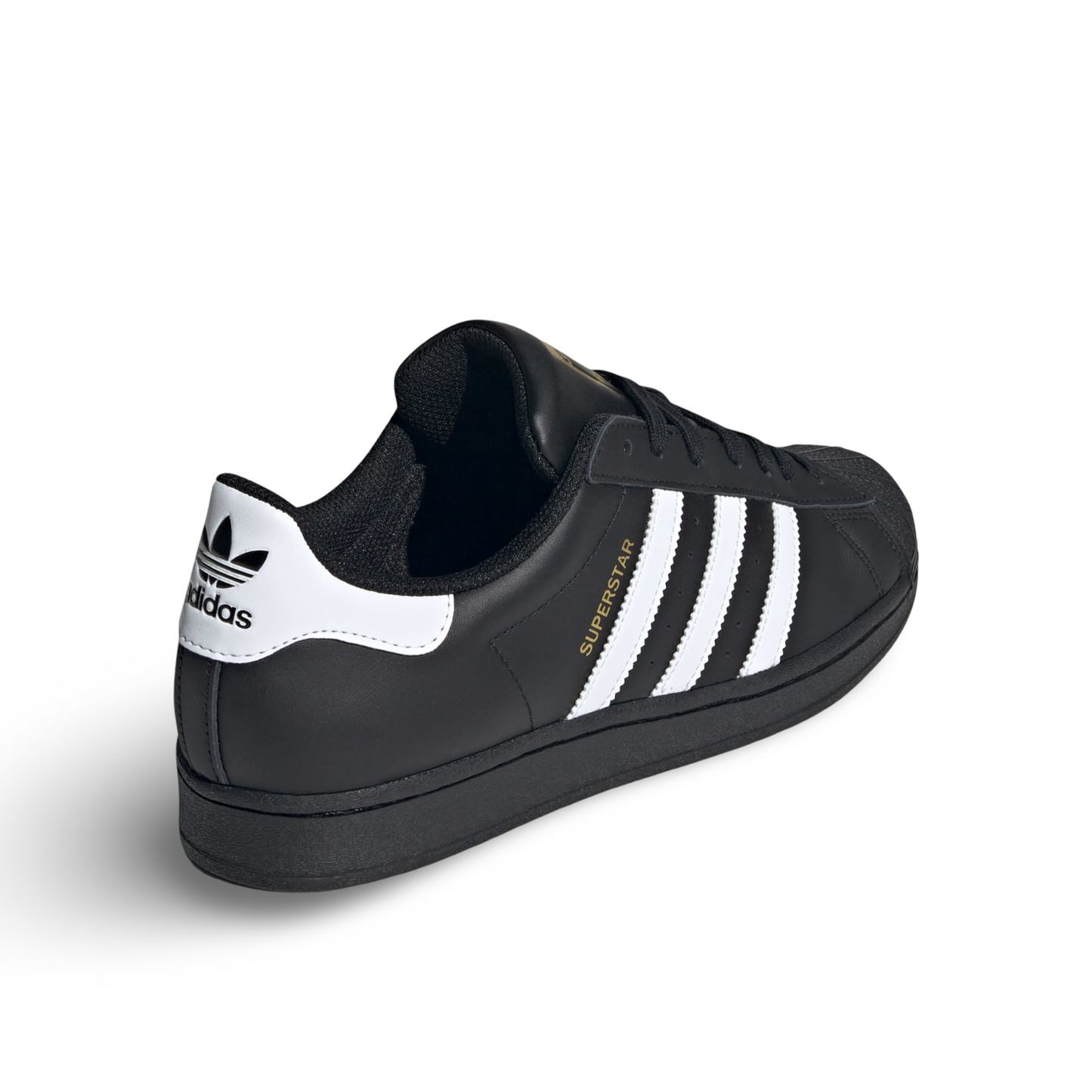 superstar adidas shose black and white